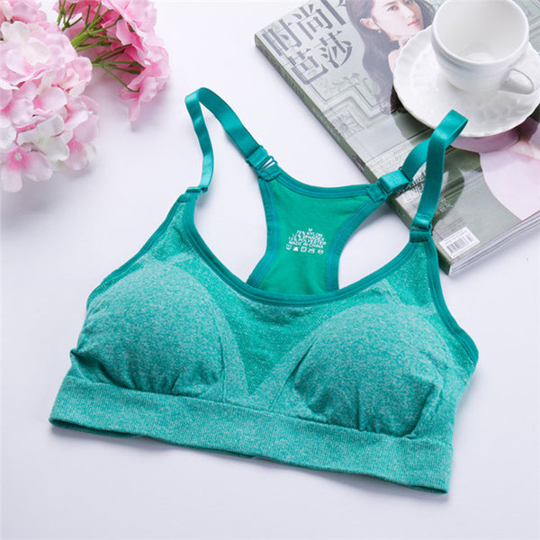 Women Yoga Top Yoga Shirts Women,Padded Wirefree Shockproof Sports Bras,Breathable Athletic Fitness Running Vest Tops Underwear