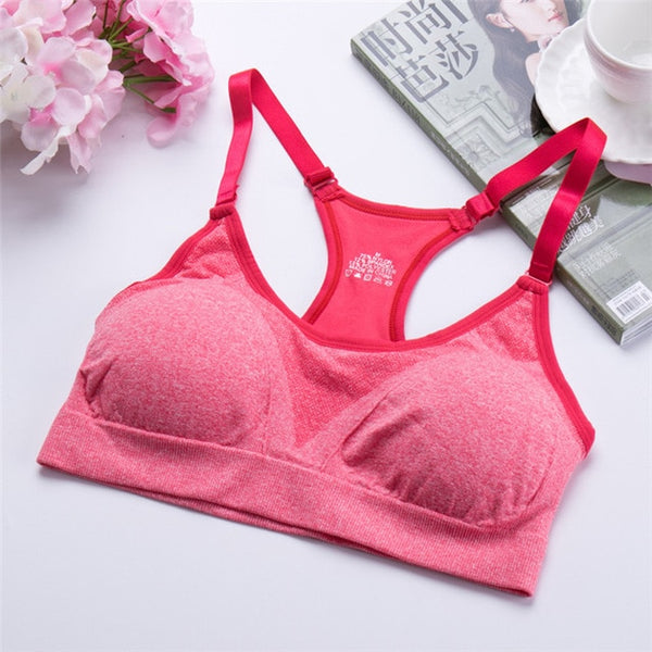 Women Yoga Top Yoga Shirts Women,Padded Wirefree Shockproof Sports Bras,Breathable Athletic Fitness Running Vest Tops Underwear