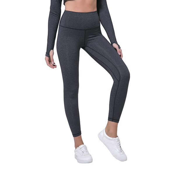 Colorvalue Plus Size Hip-Up Sport Fitness Pants Women Solid High Waisted Gym Running Tights Stretchy Nylon+Spandex Yoga Pants