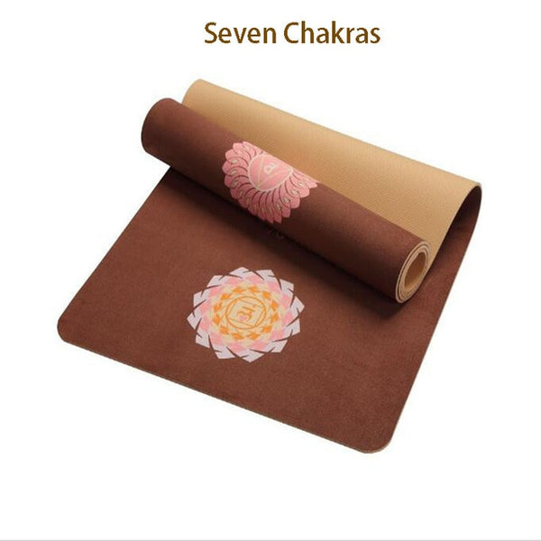 5 MM Lotus Pattern Suede TPE Yoga Mat Pad Non-slip Slimming Exercise Fitness Gymnastics Mat Body Building Esterilla Pilates