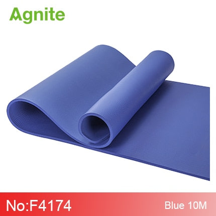 Agnite 4174 professional slip-proof NBR yoga mat 10mm for fitness cushion quality gymnastics exercise matress sport carpet strap