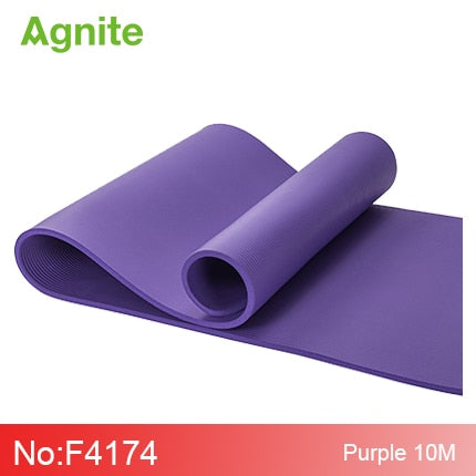 Agnite 4174 professional slip-proof NBR yoga mat 10mm for fitness cushion quality gymnastics exercise matress sport carpet strap