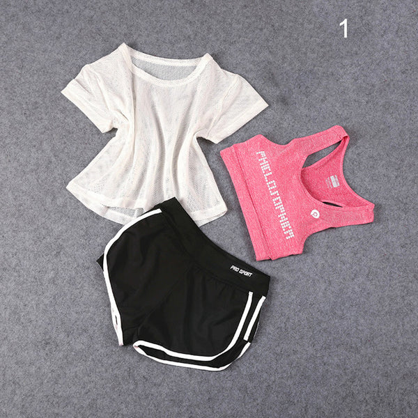 3 PCS Set Women's Yoga Suit Fitness Clothing  Sportswear For Female Workout Sports Clothes Athletic Running Yoga Suit Sets
