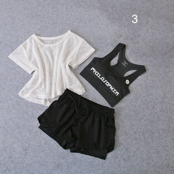 3 PCS Set Women's Yoga Suit Fitness Clothing  Sportswear For Female Workout Sports Clothes Athletic Running Yoga Suit Sets