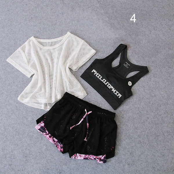 3 PCS Set Women's Yoga Suit Fitness Clothing  Sportswear For Female Workout Sports Clothes Athletic Running Yoga Suit Sets