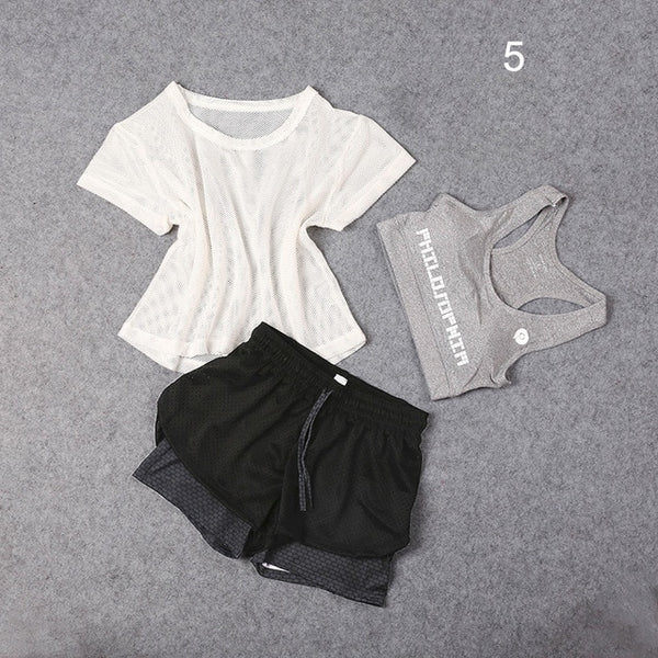 3 PCS Set Women's Yoga Suit Fitness Clothing  Sportswear For Female Workout Sports Clothes Athletic Running Yoga Suit Sets