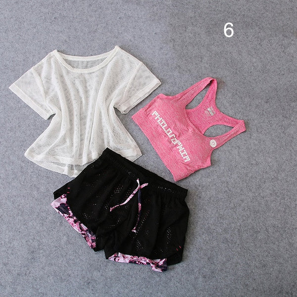 3 PCS Set Women's Yoga Suit Fitness Clothing  Sportswear For Female Workout Sports Clothes Athletic Running Yoga Suit Sets
