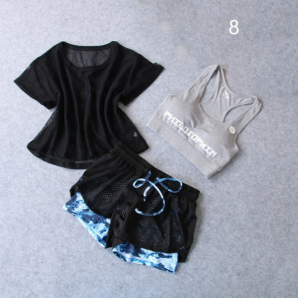 3 PCS Set Women's Yoga Suit Fitness Clothing  Sportswear For Female Workout Sports Clothes Athletic Running Yoga Suit Sets
