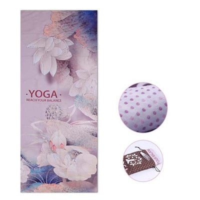 Printed Yoga Mat Towel Microfiber AbsorbSweat Yoga Towel Silica Gel Non-slip Goodgrip 183*65cm Yoga Blanket Pilates Mat Cover
