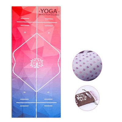 Printed Yoga Mat Towel Microfiber AbsorbSweat Yoga Towel Silica Gel Non-slip Goodgrip 183*65cm Yoga Blanket Pilates Mat Cover