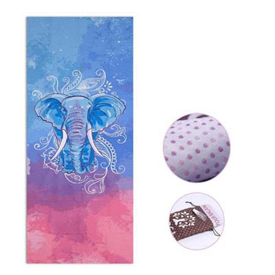 Printed Yoga Mat Towel Microfiber AbsorbSweat Yoga Towel Silica Gel Non-slip Goodgrip 183*65cm Yoga Blanket Pilates Mat Cover