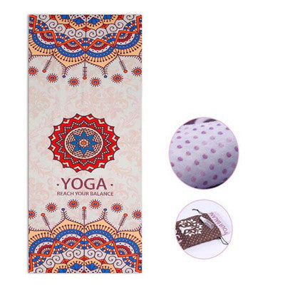 Printed Yoga Mat Towel Microfiber AbsorbSweat Yoga Towel Silica Gel Non-slip Goodgrip 183*65cm Yoga Blanket Pilates Mat Cover