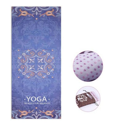 Printed Yoga Mat Towel Microfiber AbsorbSweat Yoga Towel Silica Gel Non-slip Goodgrip 183*65cm Yoga Blanket Pilates Mat Cover