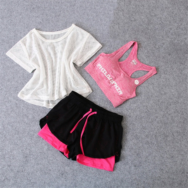 3 PCS Set Women's Yoga Suit Fitness Clothing  Sportswear For Female Workout Sports Clothes Athletic Running Yoga Suit Sets