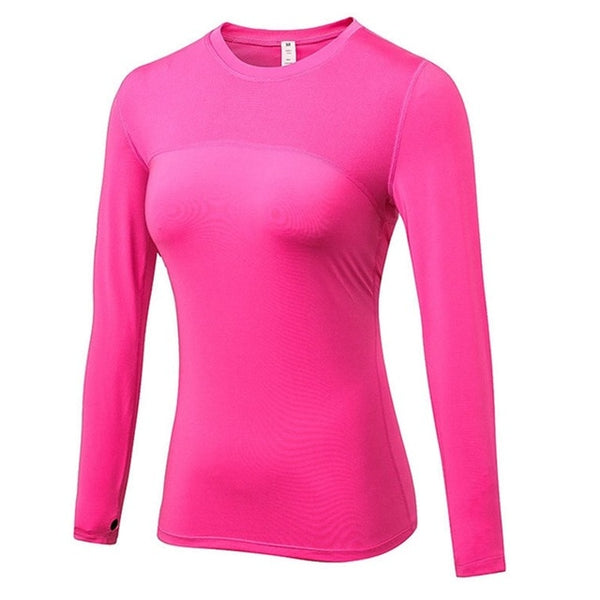 Vertvie Long Sleeve T-shirts Women Yoga Gym Compression Tights Sportswear Fitness Quick Dry Running Tops Body Shaper Tee Shirts