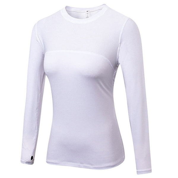 Vertvie Long Sleeve T-shirts Women Yoga Gym Compression Tights Sportswear Fitness Quick Dry Running Tops Body Shaper Tee Shirts