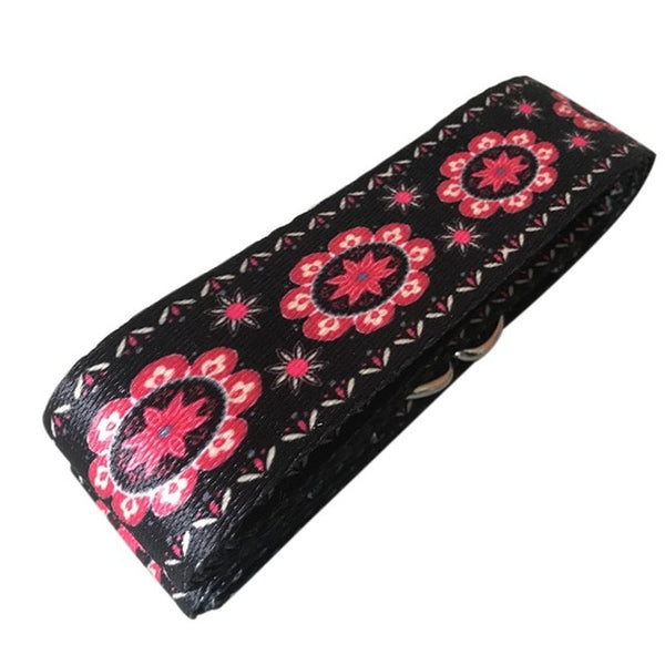2018 New Color Pattern Stretchy Yoga Band Durable Cotton Exercise Strap Adjustable D-Ring Buckle Gives Flexibility For Yoga