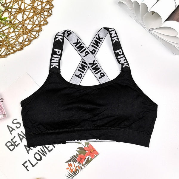 Push Up Sports Top Gym Women Yoga Top For Fitness Cross Strap Womens Gsleeveless Gym Running Top Padded Tank Athletic Vest