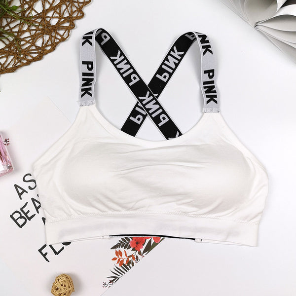 Push Up Sports Top Gym Women Yoga Top For Fitness Cross Strap Womens Gsleeveless Gym Running Top Padded Tank Athletic Vest