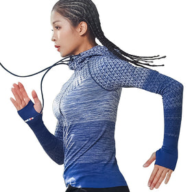 2018 Zipper Long Sleeve Yoga Shirt Seamless Sports Outerwear Girl Sport Jerseys Women Fitness Coats Running Sports Jacket Tops