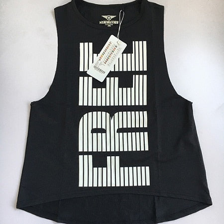 Print Sexy Sport Top Fitness Women Sleeveless Yoga Shirts Fitness Sport Shirt Women Female Sports Top Ladies T Shirt