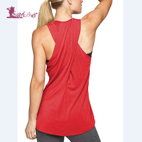 Lurehooker Yoga Top Gym Sports Vest Sleeveless Shirts Women Running Clothes  Womens Shirt Fitness Clothing Solid Yoga Shirts