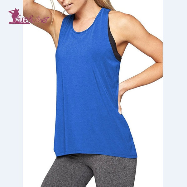 Lurehooker Yoga Top Gym Sports Vest Sleeveless Shirts Women Running Clothes  Womens Shirt Fitness Clothing Solid Yoga Shirts