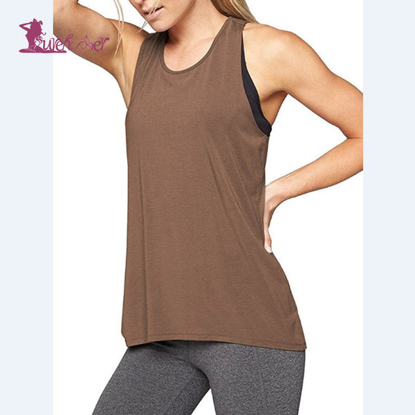 Lurehooker Yoga Top Gym Sports Vest Sleeveless Shirts Women Running Clothes  Womens Shirt Fitness Clothing Solid Yoga Shirts