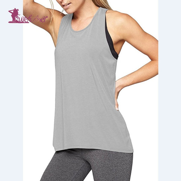 Lurehooker Yoga Top Gym Sports Vest Sleeveless Shirts Women Running Clothes  Womens Shirt Fitness Clothing Solid Yoga Shirts