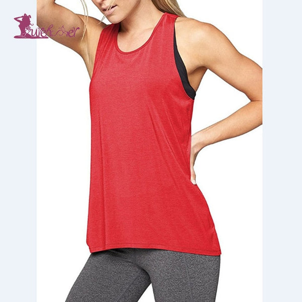 Lurehooker Yoga Top Gym Sports Vest Sleeveless Shirts Women Running Clothes  Womens Shirt Fitness Clothing Solid Yoga Shirts