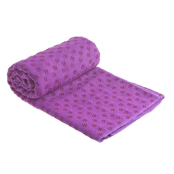 Non Slip Cotton Yoga Mat Rug Plum Dotted Resin Towel Blanket Sweat Absorbing Towel for Sport Fitness Exercise Pilates Supplies