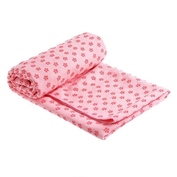 Non Slip Cotton Yoga Mat Rug Plum Dotted Resin Towel Blanket Sweat Absorbing Towel for Sport Fitness Exercise Pilates Supplies