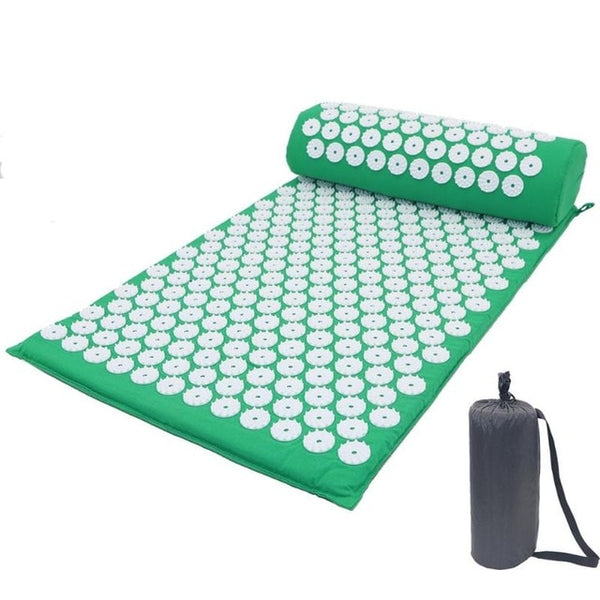 Yoga Spike Acupressure Mat Pillow Set Back Body Massager Acupuncture Cushion Mat Pain Relieve Spike Yoga Mat with Pillow