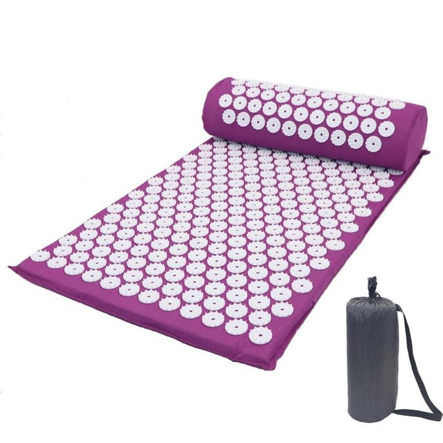 Yoga Spike Acupressure Mat Pillow Set Back Body Massager Acupuncture C -  YohYoga