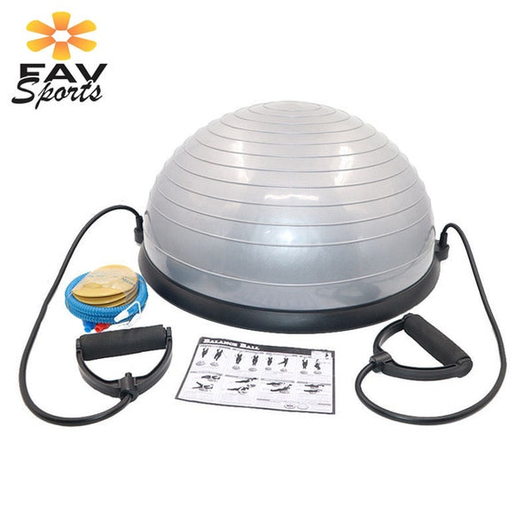 58cm Yoga Balance Ball Gym Workout Ball Pilates Half Yoga Ball Exercises Training Fitball With Strings & Pump