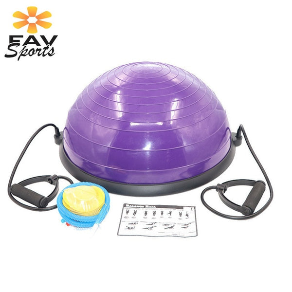 58cm Yoga Balance Ball Gym Workout Ball Pilates Half Yoga Ball Exercises Training Fitball With Strings & Pump