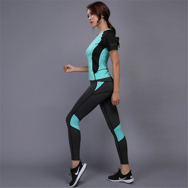 OLOEY Women's sportswear Yoga Set Fitness Gym Clothes Running Tennis Shirt+Pants Yoga Leggings Jogging Workout Sport Suit