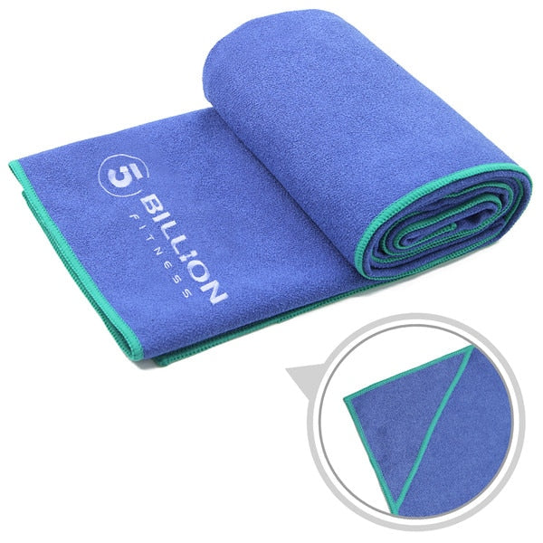 Yoga Towel with 4 Corner Pockets - 24" x 72" - Microfiber Hot Yoga Towel, Bikram Yoga Towel, Ashtanga Yoga