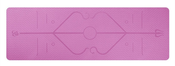 6MM TPE Yoga Mat with Position Line Non Slip Carpet Mat 183cmX61cm High Density For Beginner Environmental Fitness Gymnastic Mat