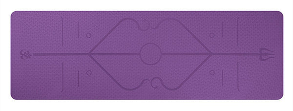 6MM TPE Yoga Mat with Position Line Non Slip Carpet Mat 183cmX61cm High Density For Beginner Environmental Fitness Gymnastic Mat