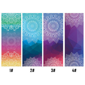 183*65cm Mandola Print Yoga Blanket Towel Diamond Texture Non-slip Portable Travel Yoga Mat Towel Cover Pilates Fitness