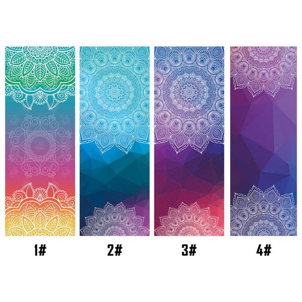 183*65cm Mandola Print Yoga Blanket Towel Diamond Texture Non-slip Portable Travel Yoga Mat Towel Cover Pilates Fitness