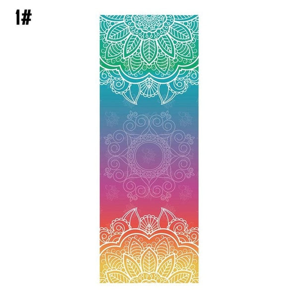 183*65cm Mandola Print Yoga Blanket Towel Diamond Texture Non-slip Portable Travel Yoga Mat Towel Cover Pilates Fitness