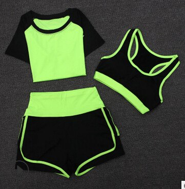 High waist pants+shorts+bra+t shirt+coats women sportswear 5PCS set outdoor running quick dry yoga clothing fitness gym sets