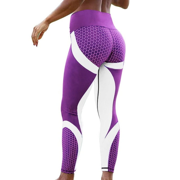 2019 Hot Honeycomb Printed Yoga Pants Women Push Up Sport Leggings Professional Running Leggins Sport Fitness Tights Trousers